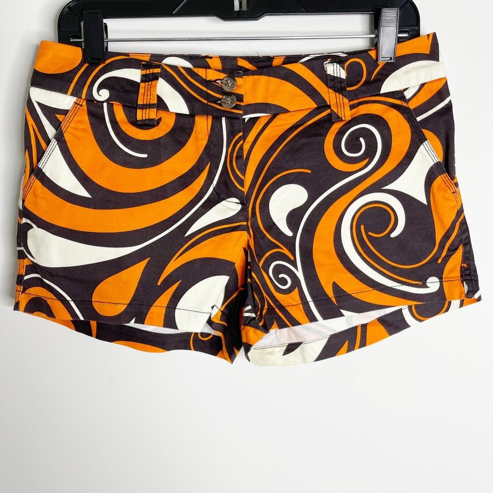 LOUDMOUTH Women's Golf Brown White Orange Shorts Size 4